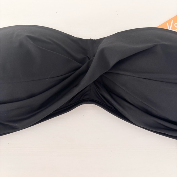 KONA SOL Twist Ruched Bandeau Bikini Top Sz L NWT - Picture 2 of 10